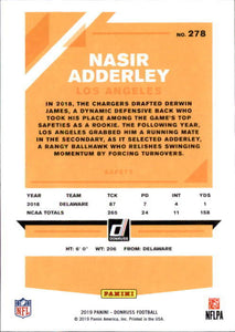 Nasir Adderley 2019 Panini Donruss Series Mint Rookie Card #278