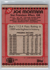 Joe Montana 1990 Topps All Pro Series Mint Card #13