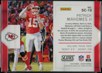 Patrick Mahomes II 2019 Score Signal Callers Series Mint Card #SC-18
