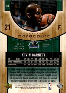Kevin Garnett 2005 2006 Upper Deck Hardcourt Series Mint Card #49