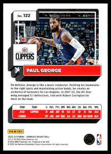 Paul George 2022 2023 Panini Donruss Mint Card #122