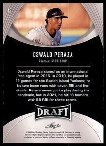 Oswald Peraza 2021 Leaf Draft Mint Card #15
