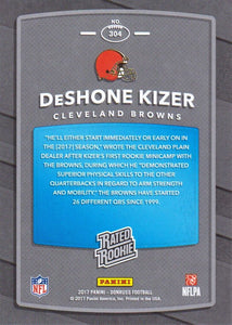 DeShone Kizer 2017 Donruss Rated Rookie Series Mint ROOKIE Card #304