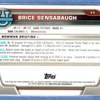 Brice Sensabaugh 2022 2023 Bowman University Chrome Pink Refractor Mint Rookie Card #11