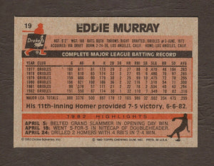 Eddie Murray 1983 Drake's Big Hitters Series Mint Card #19