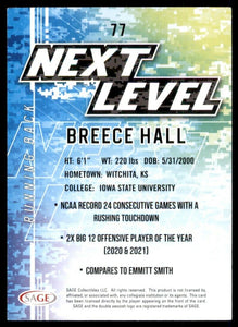 Breece Hall 2022 Sage High Series Next Level Series Mint Rookie Card #77