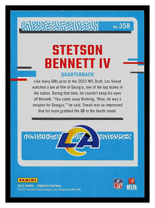 Stetson Bennett 2023 Panini Donruss Rated Rookie Series Mint Card #358