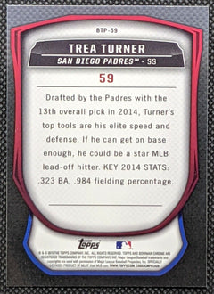 Trea Turner 2015 Bowman Chrome Scouts Top 100 Series Mint Rookie Card