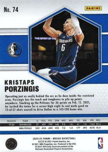 Kristaps Porzingis 2020 2021 Panini Mosaic Series Mint Card #74