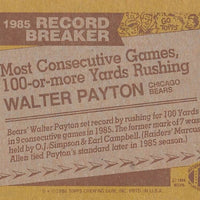 Walter Payton 1986 Topps Series Mint Card #7