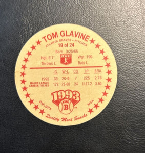 Tom Glavine 1993 King-B Collector's Edition Disc #19