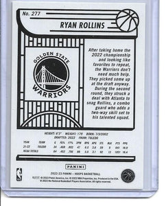 Ryan Rollins 2022 2023 Panini Hoops Basketball Series Mint Rookie Card #277