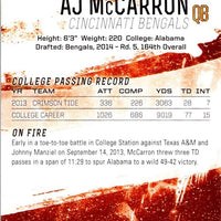 AJ McCarron 2014 Topps Fire Series Mint Rookie Card #122