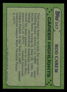 Rod Carew 1982 Topps All Star Series Mint Card #547