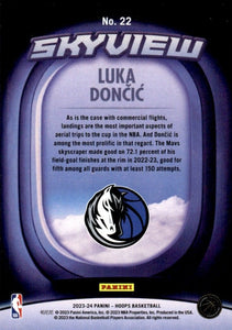 Luka Doncic 2023 2024 Hoops Skyview Series Mint Insert Card #22