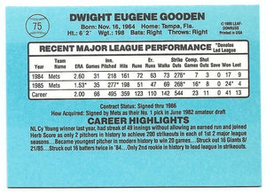 Dwight Gooden 1986 Donruss Series Mint Card #75