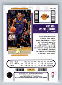 Russell Westbrook 2022 2023 Panini Contenders Game Ticket Bronze Series Mint Card #50