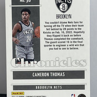 Cameron Thomas 2021 2022 Panini Chronicles Series Mint Rookie Card #38