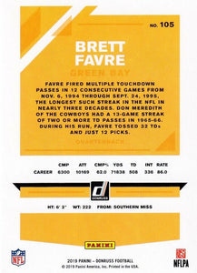 Brett Favre 2019 Panini Donruss Series Mint Card #105