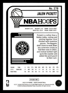 Jalen Pickett 2023 2024 Panini Hoops Series Mint Rookie Card #278