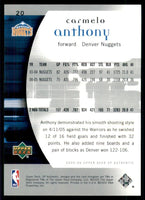 Carmelo Anthony 2005 2006 Upper Deck SP Authentic Series Mint Card #20
