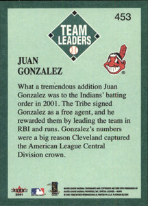 Juan Gonzalez 2001 Fleer Platinum Series Mint Card #453