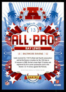 Ray Lewis 2010 Score All Pro Series Mint Card #13