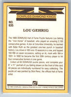 Lou Gehrig 1985 Donruss Diamond Kings Card #635
