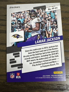 Lamar Jackson 2023 Panini Prestige Xtra Points Prestigious Pros Series Mint Card #PP-21