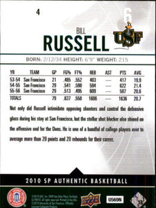 Bill Russell 2010 2011 SP Authentic Series Mint Card #4