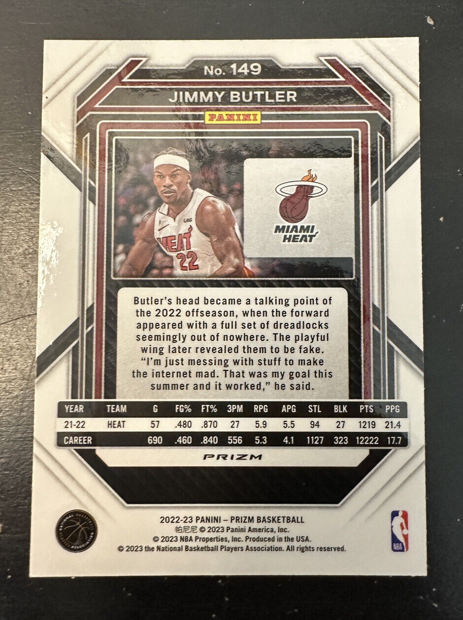Jimmy Butler 2022 2023 Panini Prizm Series Mint Card #149