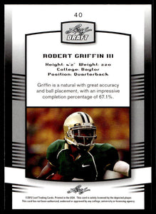 Robert Griffin 2012 Leaf Draft Series Mint Rookie Card #40