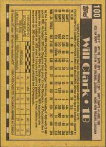 Will Clark 1990 O-Pee-Chee Series Mint Card #100