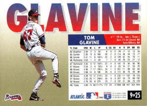 Tom Glavine 1993 Fleer Atlantic Card Series Mint Card #9