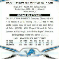 Matthew Stafford 2014 Topps Platinum Series Mint Card #51