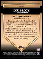 Lou Brock 2012 Topps Golden Greats Series Mint Card #GG89

