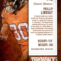 Phillip Lindsay 2019 Score Throwbacks Series Mint Card #T-18