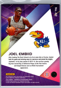 Joel Embiid 2022 2023 Panini Chronicles Recon Draft Picks Series Mint Card #22