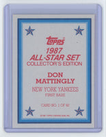 Don Mattingly 1987 Topps All-Star Collector's Edition Mint Card #1
