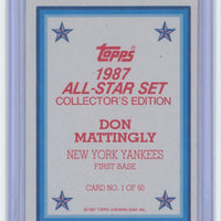 Don Mattingly 1987 Topps All-Star Collector's Edition Mint Card #1