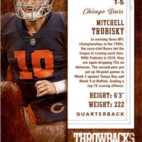 Mitchell Trubisky 2019 Score Throwbacks Series Mint Card #T-5