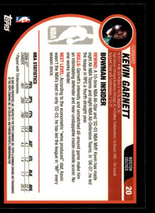 Kevin Garnett 2007 2008 Bowman Chrome Series Mint Card #20