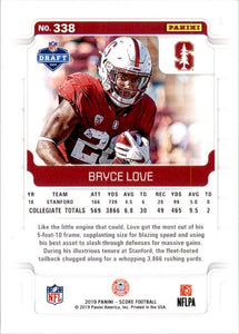 Bryce Love 2019 Panini Score Series Mint Rookie Card #338