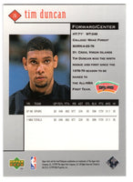 Tim Duncan 1998 1999 Upper Deck Black Diamond Series Mint Card #76
