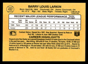 Barry Larkin 1987 Donruss Series Mint Rookie Card #492