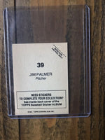 Jim Palmer 1981 Topps Baseball Sticker #39
