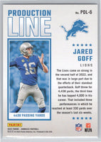 Jared Goff 2023 Donruss Production Line Series Mint Card #PDL-6
