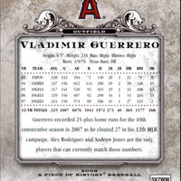 Vladimir Guerrero 2008 Upper Deck A Piece of History Series Mint Card #47