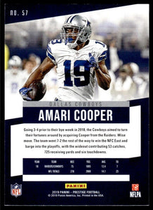 Amari Cooper 2019 Panini Prestige Xtra Points Blue Series Mint Card #57