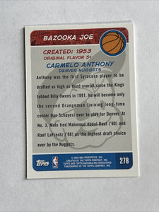 Carmelo Anthony 2003 2004 Topps Bazooka Mini Series Mint Rookie Card #278